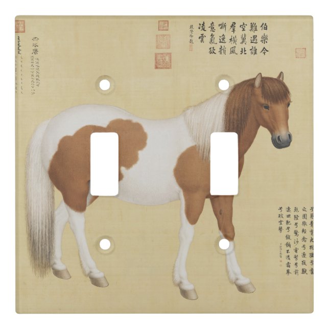 Steed - A Horse Named Chihuaying Chinese Fine Art Light Switch Cover (Front)