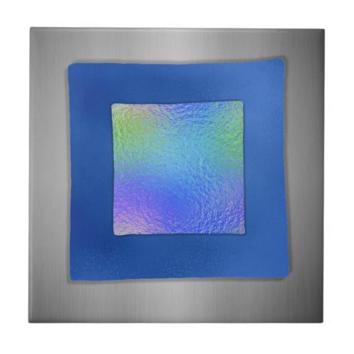 Steel 3_D Dichroic Fused Glass Look Ceramic Tile