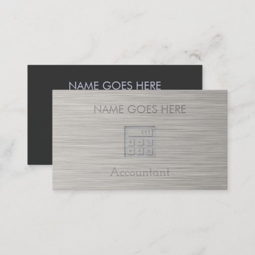 Steel Accountant Business Cards