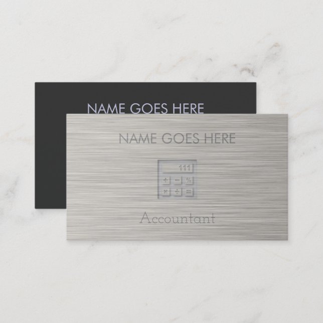 "Steel" Accountant Business Cards (Front/Back)