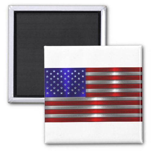 steel American flag Magnet
