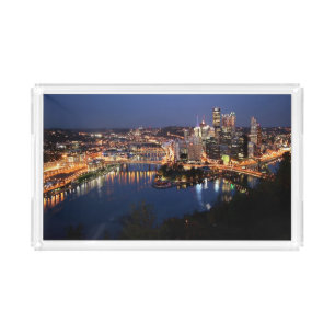 Steel and Indigo Sandwich Acrylic Tray