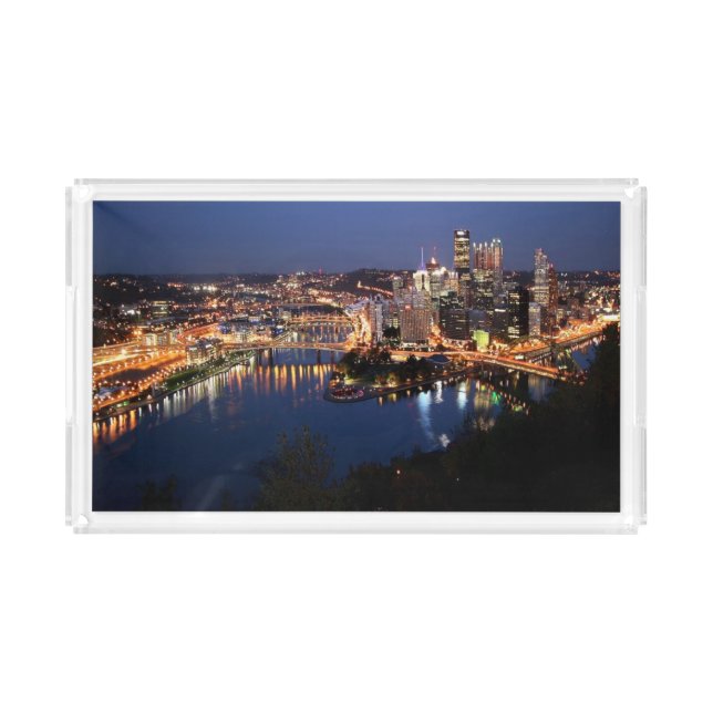 Steel and Indigo Sandwich Acrylic Tray (Front)