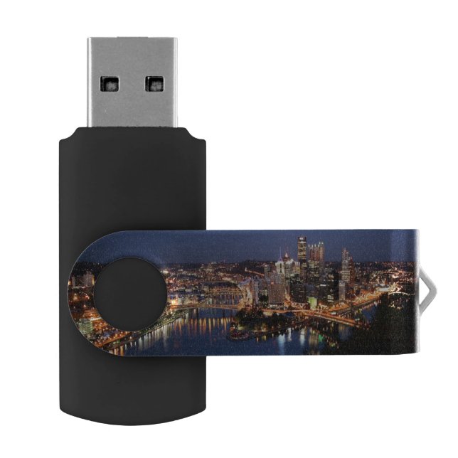 Steel and Indigo Sandwich Flash Drive (Opened)