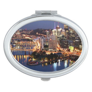 Steel and Indigo Sandwich Makeup Mirror