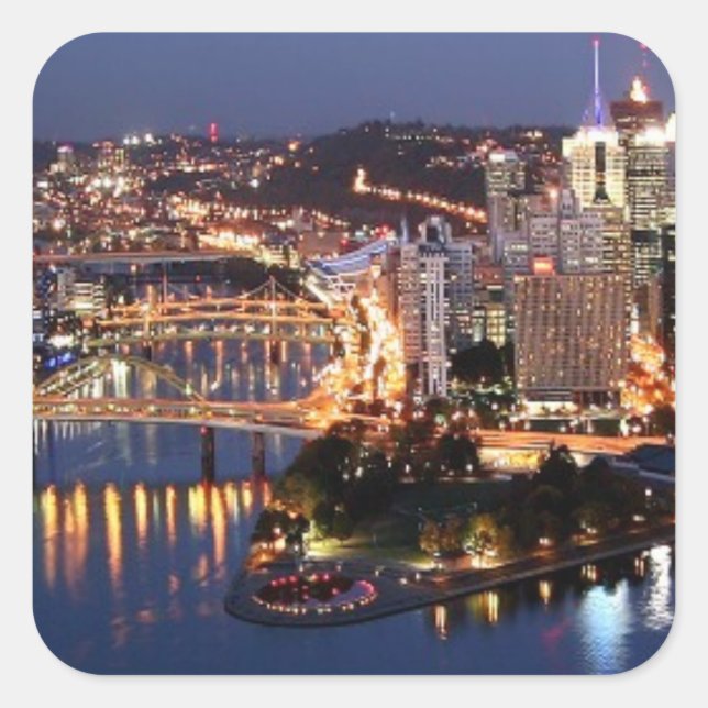 Steel and Indigo Sandwich Square Sticker (Front)