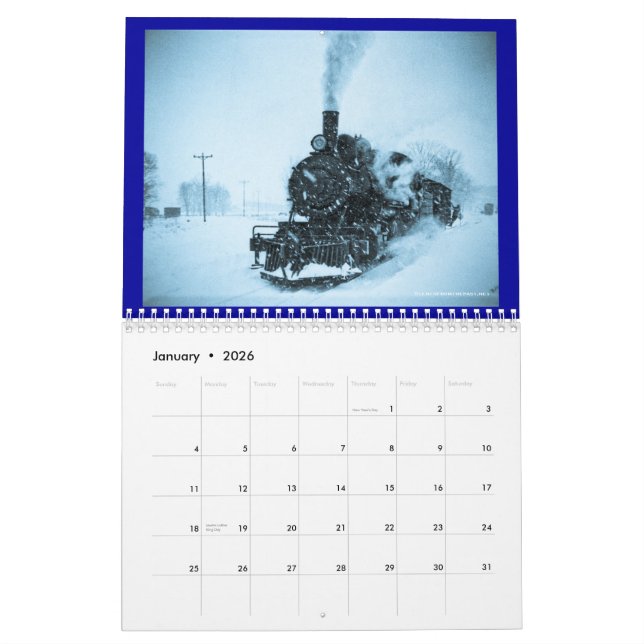 Steel and Steam 2015 Vintage Railroad Locomotives Calendar (Jan 2026)