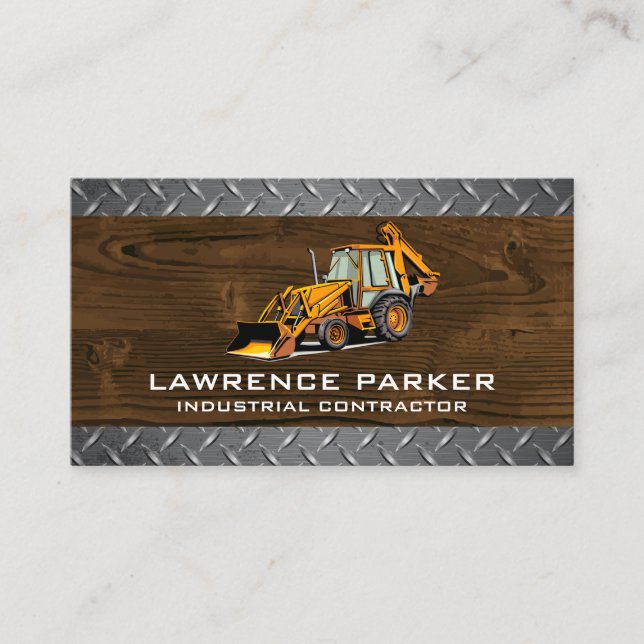 Steel and Wood | Bulldozer Business Card (Front)