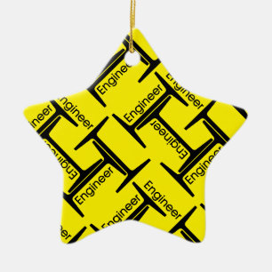 Steel Beam Engineer Pattern Ceramic Ornament