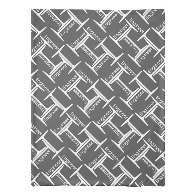 Steel Beam Engineer Pattern Duvet Cover (Back)