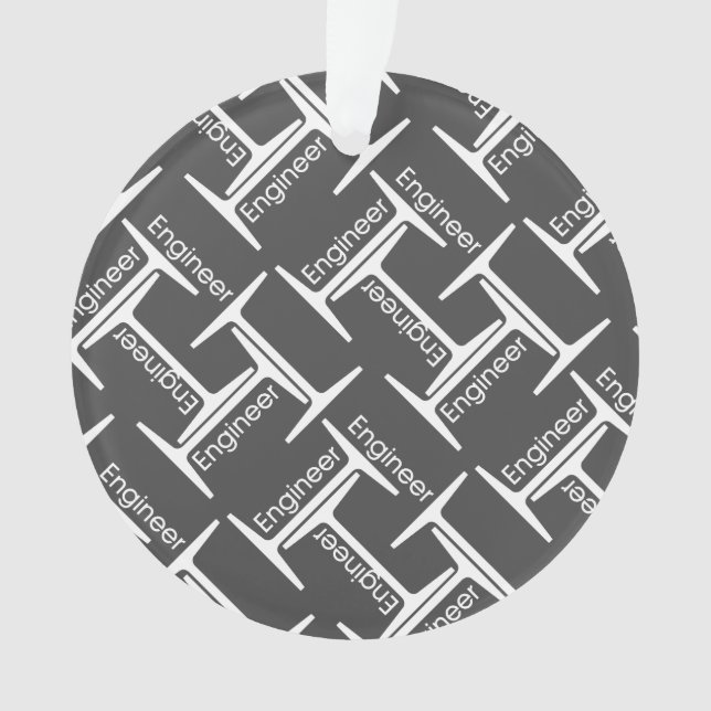Steel Beam Engineer Pattern Ornament (Front)