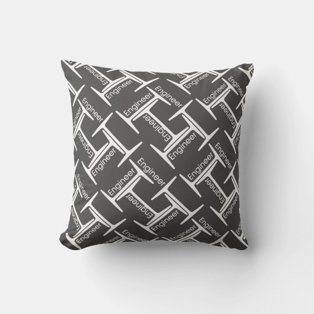 Steel Beam Engineer Pattern Throw Pillow (Front)