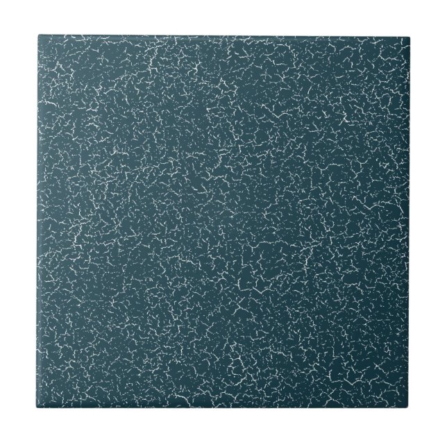 Steel Blue Crackle Glaze Solid Color Tile (Front)