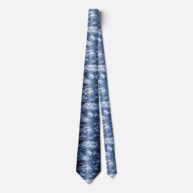 Steel Blue Digital Camo Tie (Front)