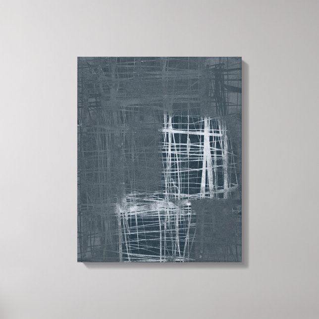 Steel blue gray abstract Stretched Canvas Print (Front)