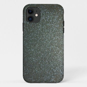 Steel Blue Grey Faux Glitter Iphone 11 Case by RetroZone at Zazzle
