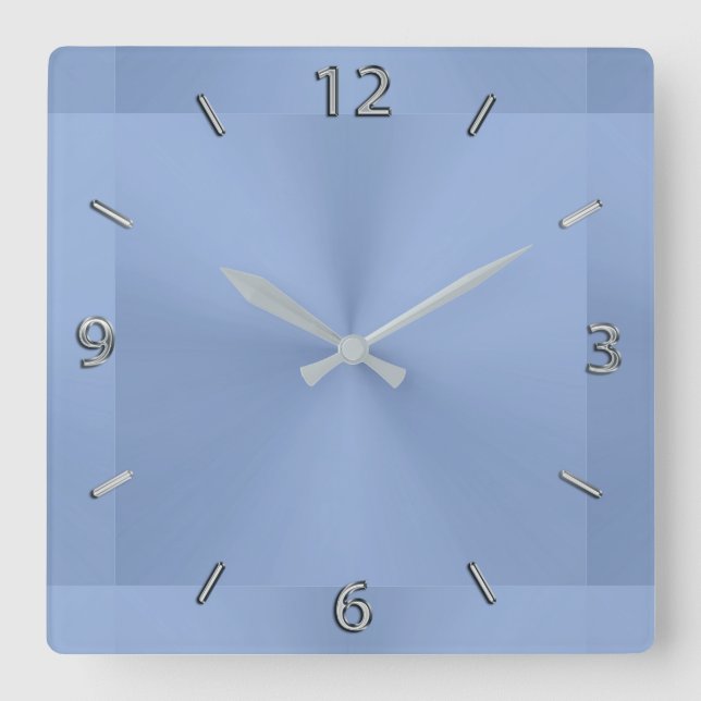 Steel Blue Modern Metallic Wall Clock (Front)