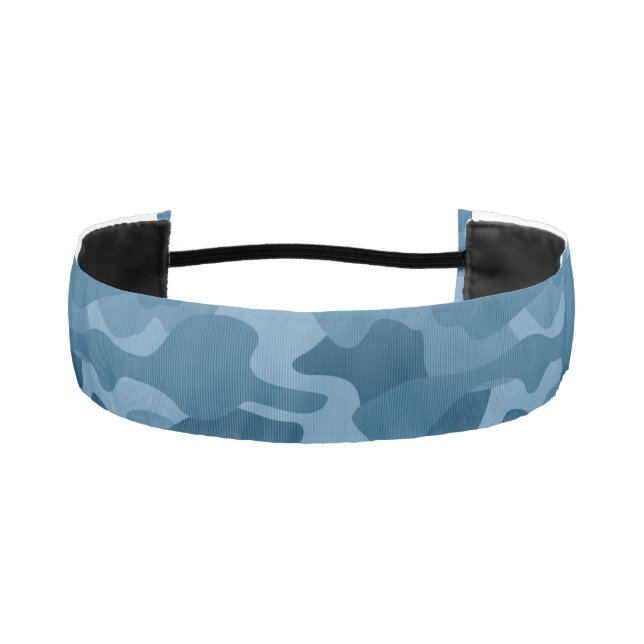 Steel Blue Monocolor Camo Athletic Headband (Front)