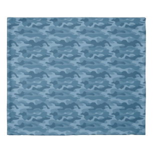 Steel Blue Monocolor Camo Duvet Cover