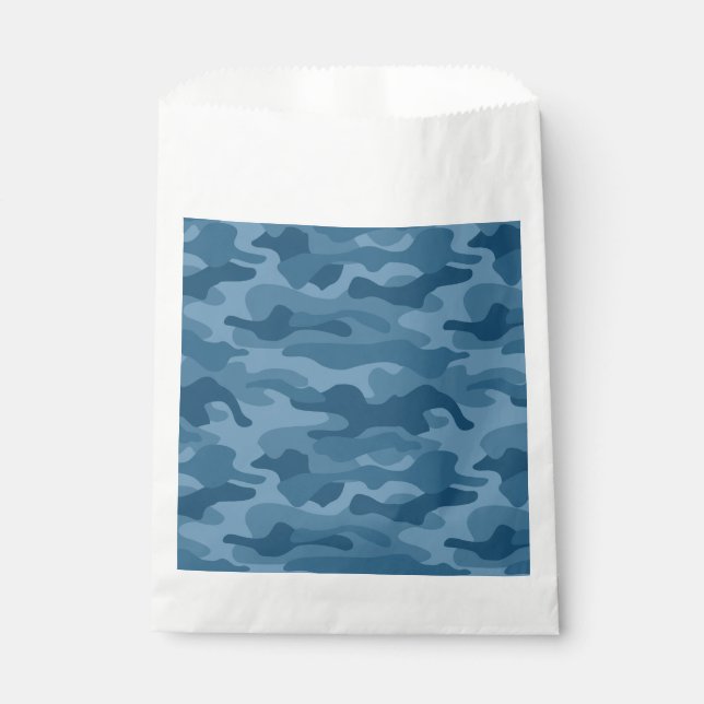 Steel Blue Monocolor Camo Favor Bag (Front)
