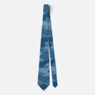 Steel Blue Monocolor Camo Neck Tie