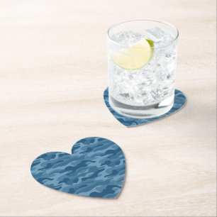 Steel Blue Monocolor Camo Paper Coaster