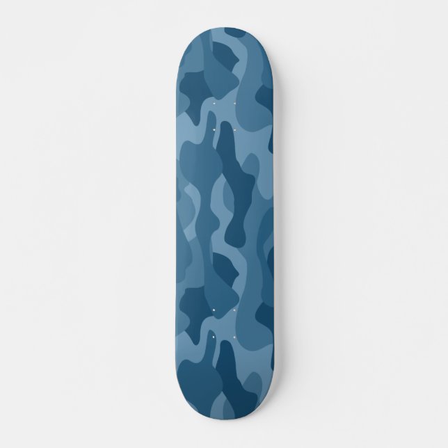 Steel Blue Monocolor Camo Skateboard (Front)