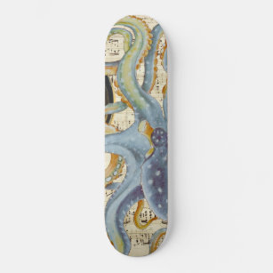 Steel Blue Octopus Music Compass Skateboard