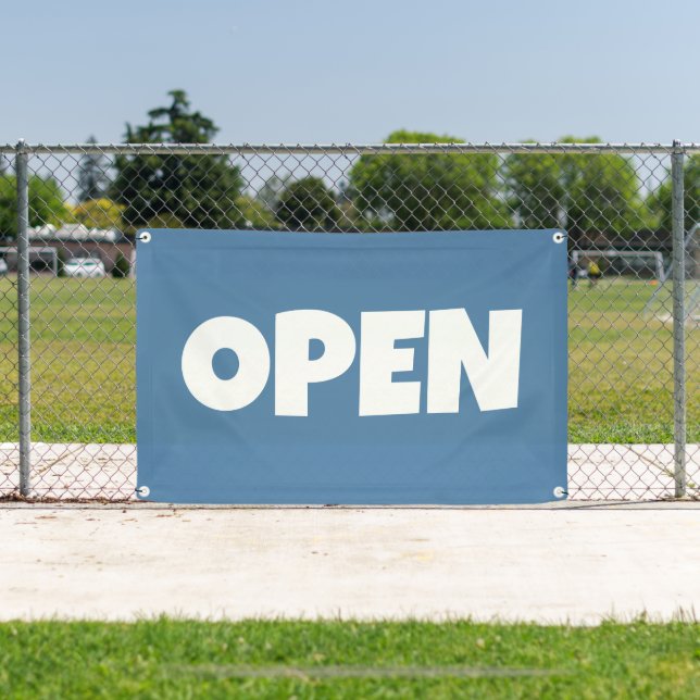 Steel Blue OPEN Banner (Insitu)