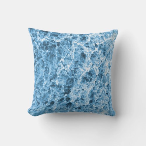 Steel Blue Rock Texture Throw Pillow
