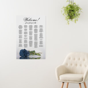 Steel Blue Rose Alphabetical Seating Chart Welcome Foam Board