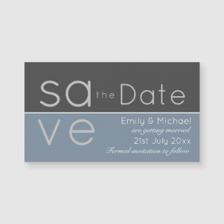 Steel Blue Save The Date Magnetic Wedding