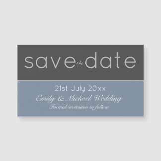 Steel Blue Save The Date Magnetic Wedding