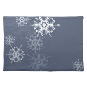 Steel Blue Snowflake Placemat