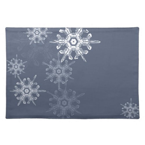 Steel Blue Snowflake Placemat