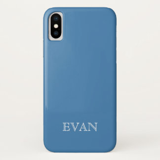 STEEL BLUE Solid Background iPhone X Case