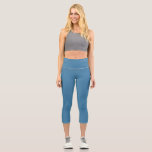 Steel Blue Solid Blank Color Capri Leggings<br><div class="desc">Beauty elegant color texture. Suitable for formal/ informal occasions.
It's abstract and gives the ability of a fashionable look. works well with plenty of colors.
#4381A8</div>
