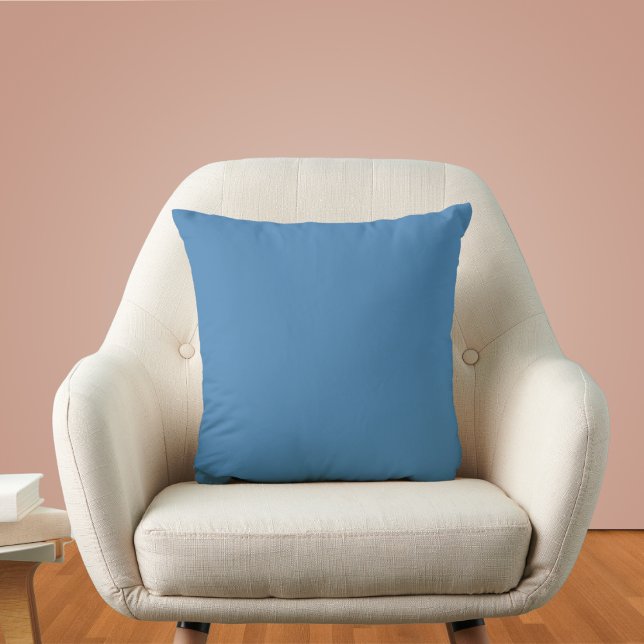 Steel Blue Solid Color Throw Pillow (Creator Uploaded)
