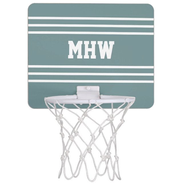 Steel Blue Stripes custom monogram mini hoop (Front)