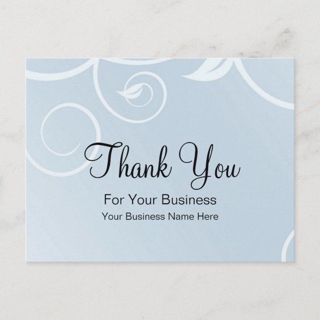 Steel Blue Swirls :: Business Postcard Template (Front)