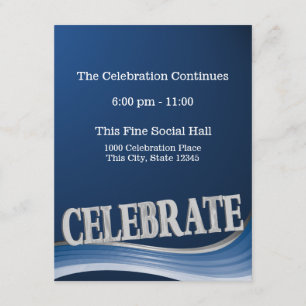 Steel Blue Wave Celebration Reception Card