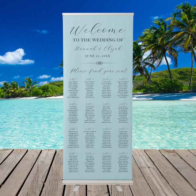 Steel Blue Welcome Wedding Seating Chart Retractable Banner (Steel Blue Welcome Wedding Seating Chart Retractable Banner
)