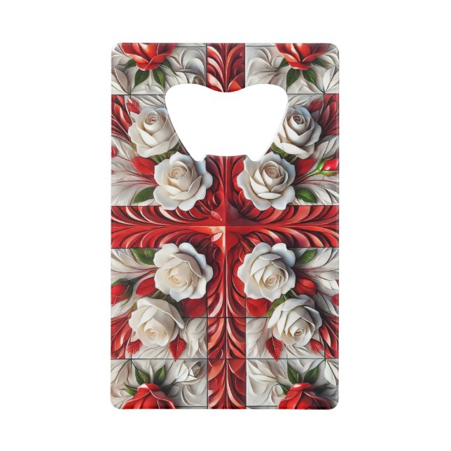 Steel Bottle Opener with English Roses (Front)