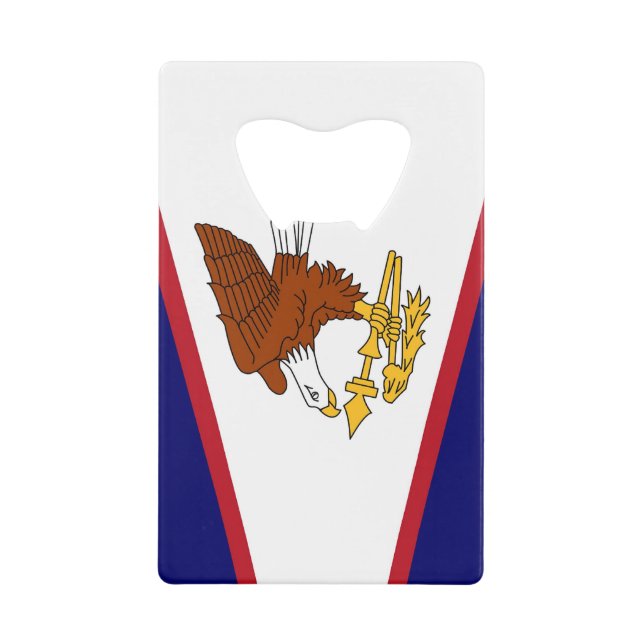 Steel Bottle Opener with flag of American Samoa (Front)