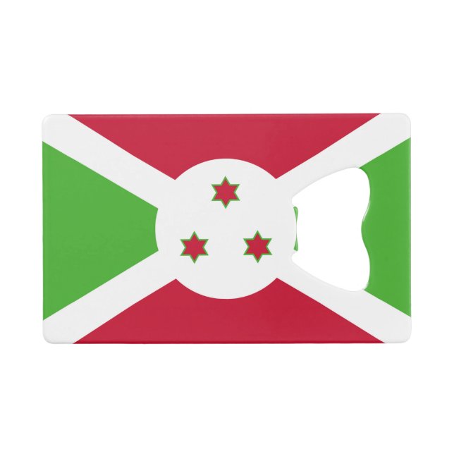 Steel Bottle Opener with flag of Burundi (Front (Horizontal))