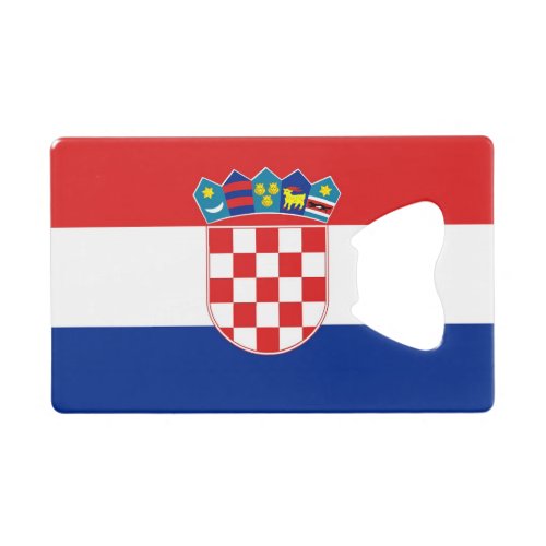 Steel Bottle Opener with flag of Croatia