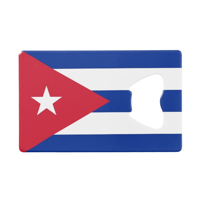 Steel Bottle Opener with flag of Cuba (Front (Horizontal))
