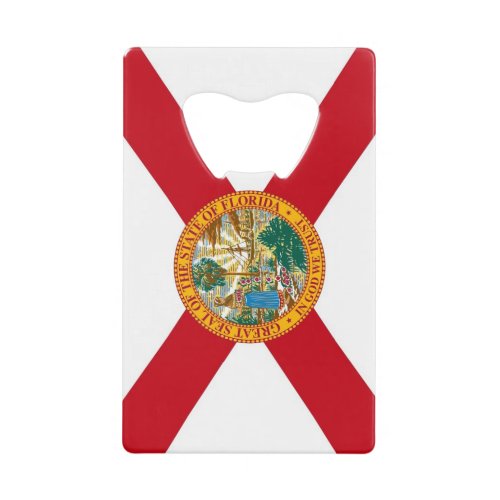 Steel Bottle Opener with flag of Florida USA