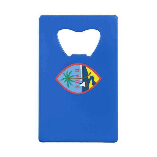 Steel Bottle Opener with flag of Guam, USA (Front)