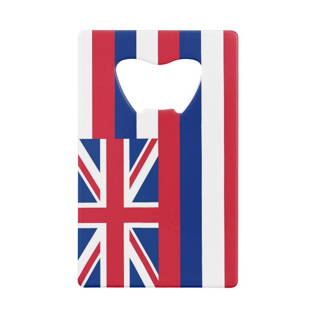 Steel Bottle Opener with flag of Hawaii, USA (Front)